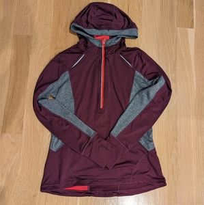 Mondetta purple gray hooded performance top